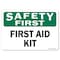 Signmission OSHA Safety First, 5" Height, Decal, 7" x 5", Landscape, First Aid Kit OS-SF-D-57-L-19589 - alternate 1